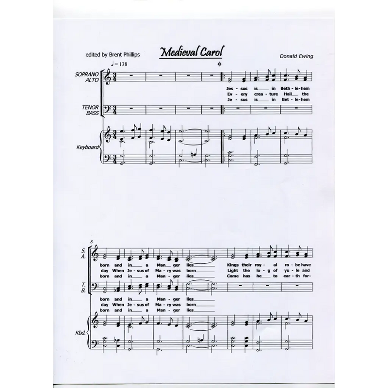 awaysheetmusic digital Church sheet music: two choir with piano: voice: Medieval Carol