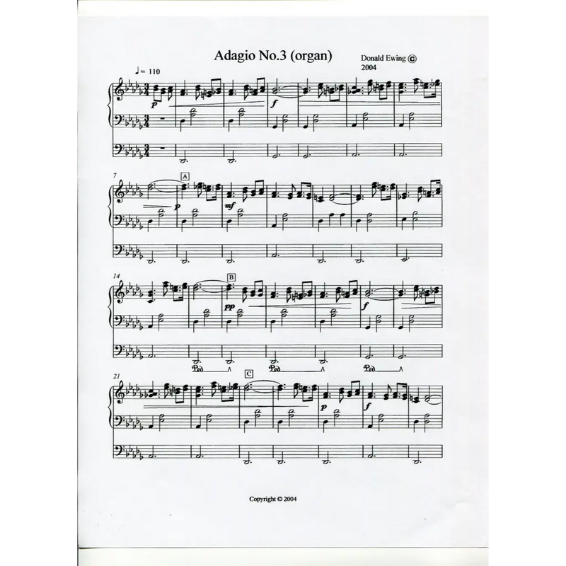 awaysheetmusic digital Organ sheet music: Adagio No. 3