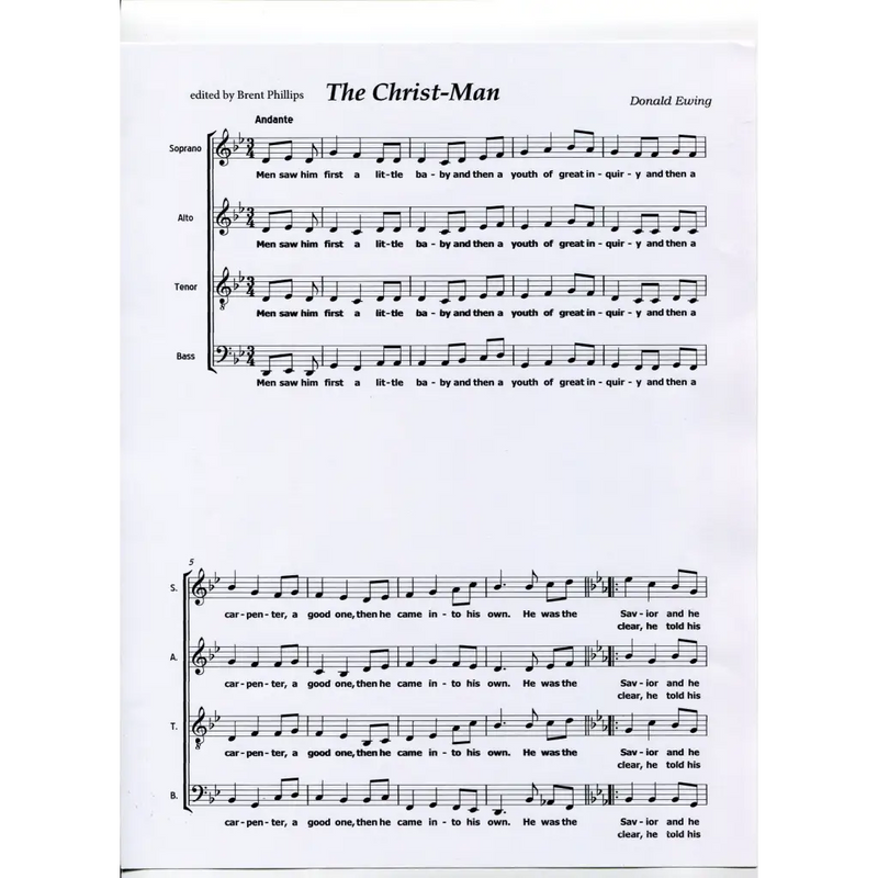 awaysheetmusic digital Christian sheet music: acapella choir: The Christ-man