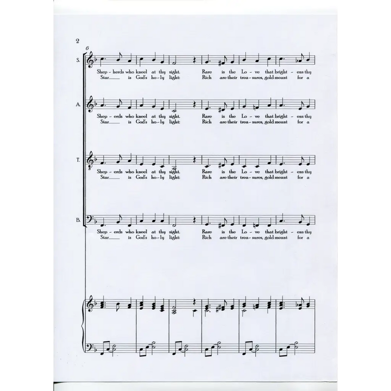 awaysheetmusic digital Christian sheet music: choir with piano: Bright is the Star
