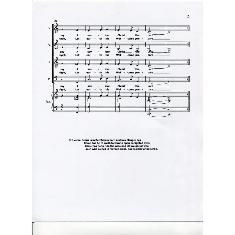 awaysheetmusic digital Christian sheet music:  choir with piano: Medieval Carol