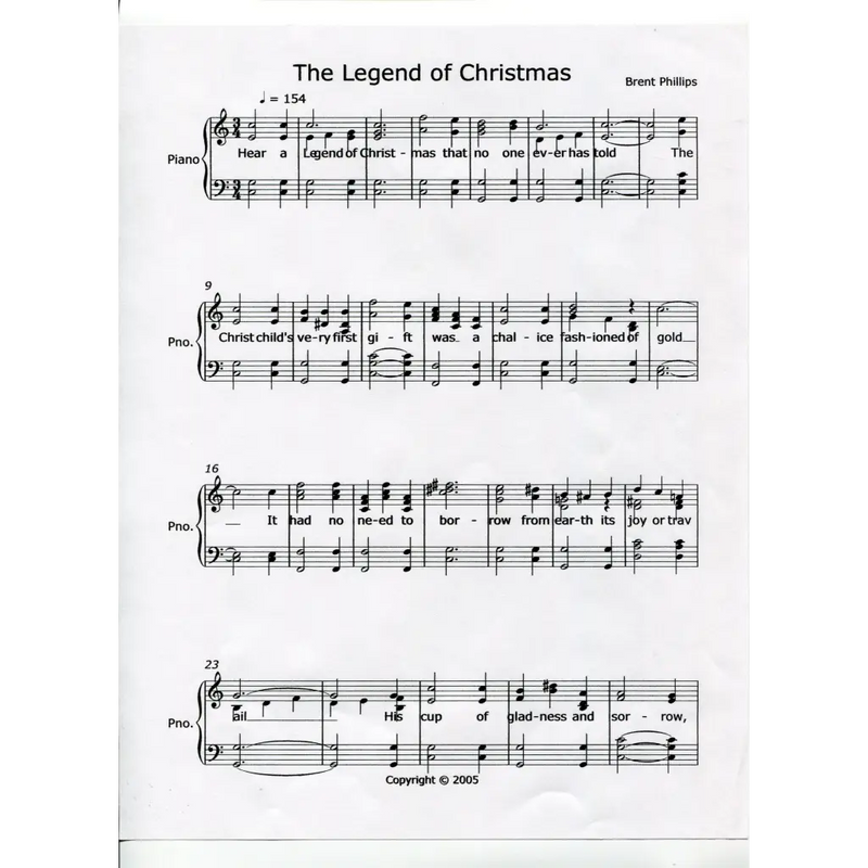 awaysheetmusic digital Christmas piano sheet music: The Legend of Christmas