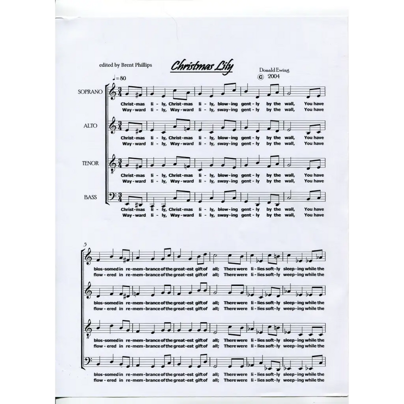 awaysheetmusic digital Christmas sheet music: choir: Christmas Lily