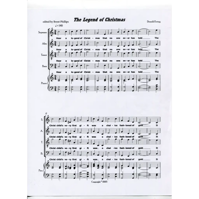 awaysheetmusic digital Christmas sheet music: choir with piano: The Legend of Christmas