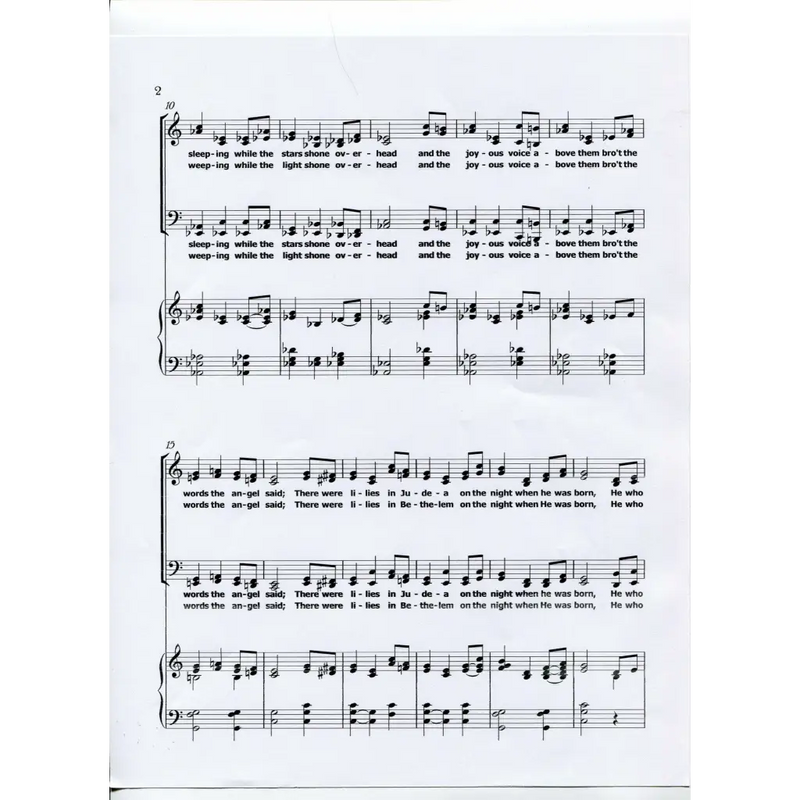 awaysheetmusic digital Christmas sheet music: two choir voice with organ: version 1: Christmas Lily