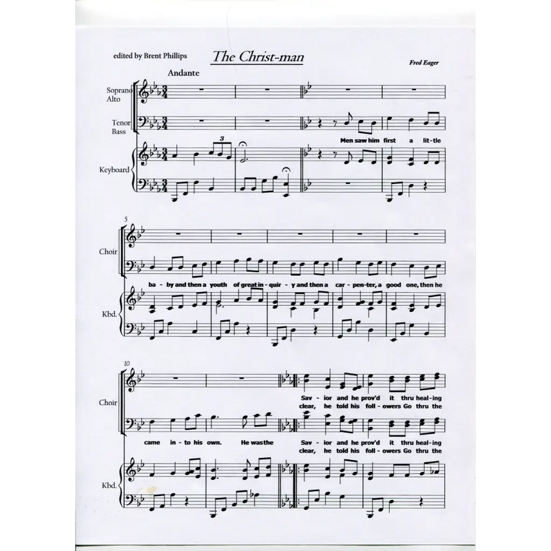 awaysheetmusic digital Hymnal sheet music: two choir voice with piano: The Christ-man